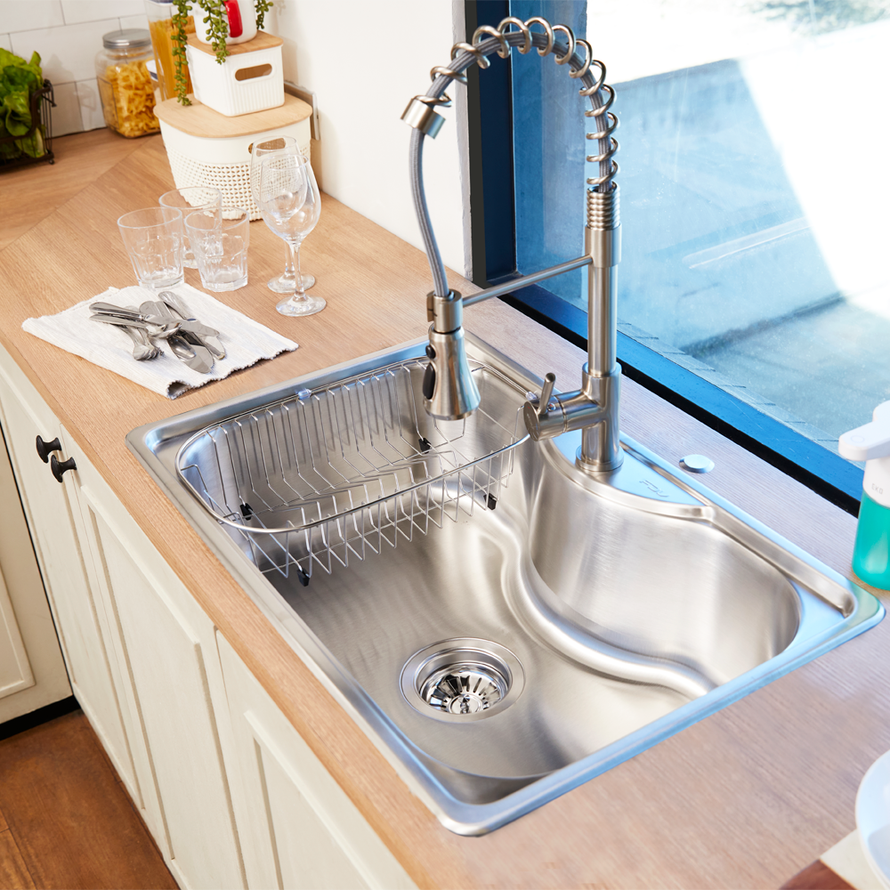 Kit Grifería Top Pro + Lavaplatos Acqua Sobre Cubierta FDV