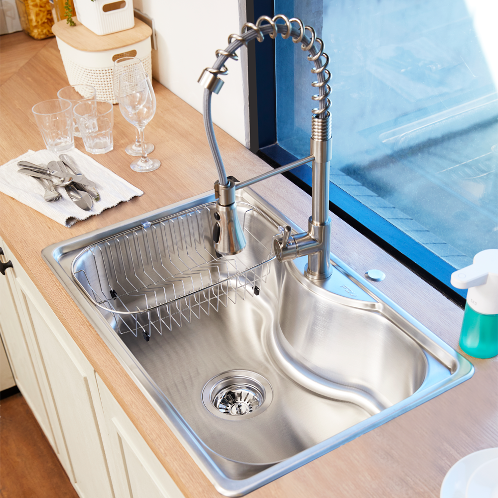 Kit Grifería Top Pro + Lavaplatos Acqua Sobre Cubierta FDV