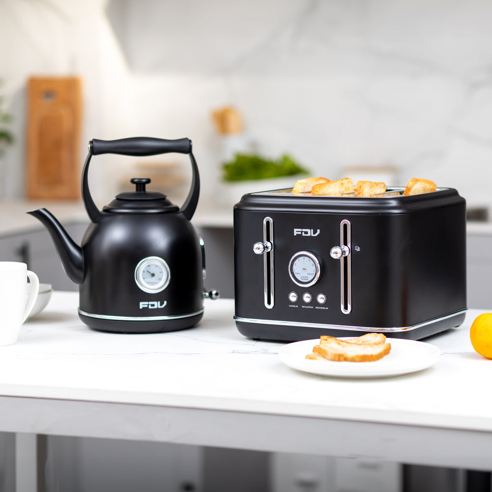 Kit Hervidor 1.7L FDV Iconic Black +Tostador 4 Rebanadas FDV Iconic Black