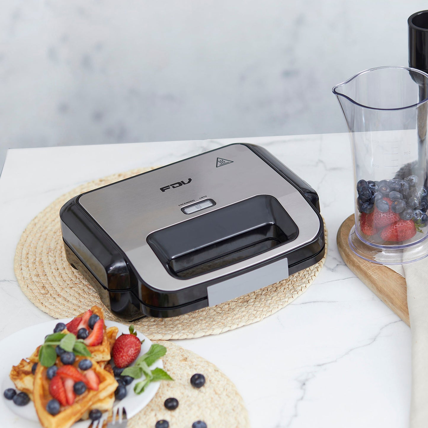 Kit Waflera Sandwichera Press + Minipimer Thunder FDV