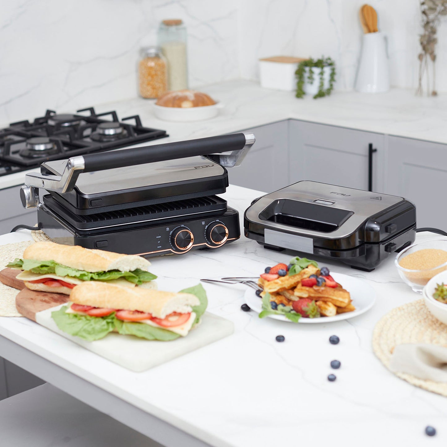 Kit Waflera Sandwichera Press + Sandwichera Grill Panini Olimpia FDV