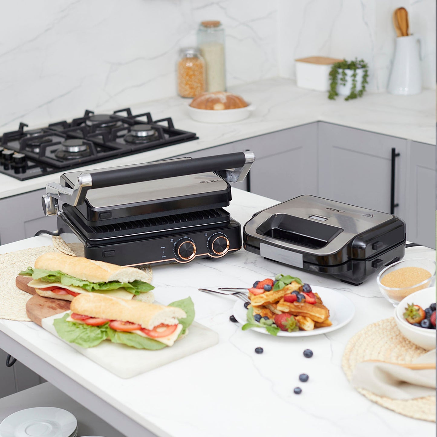 Kit Waflera Sandwichera Press + Sandwichera Grill Panini Olimpia FDV