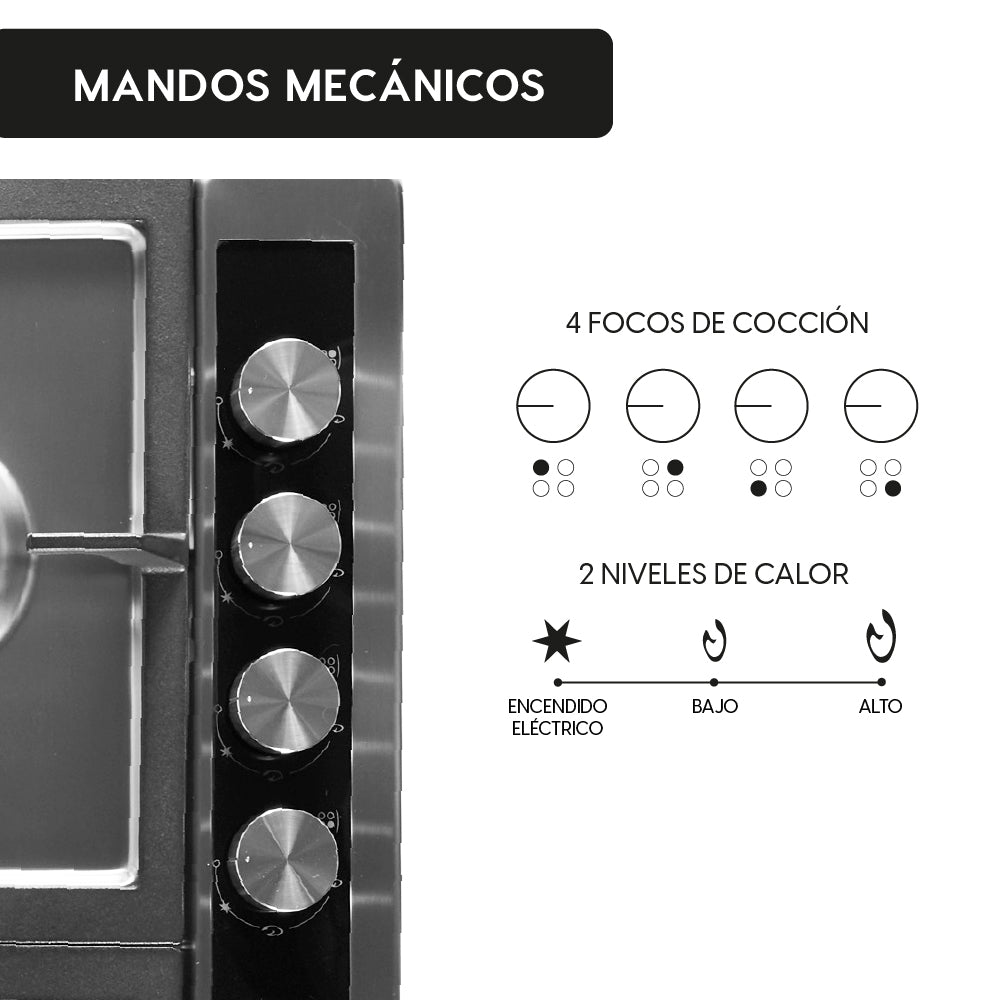 Encimera a Gas Prestige 4 Quemadores 60 cm FDV