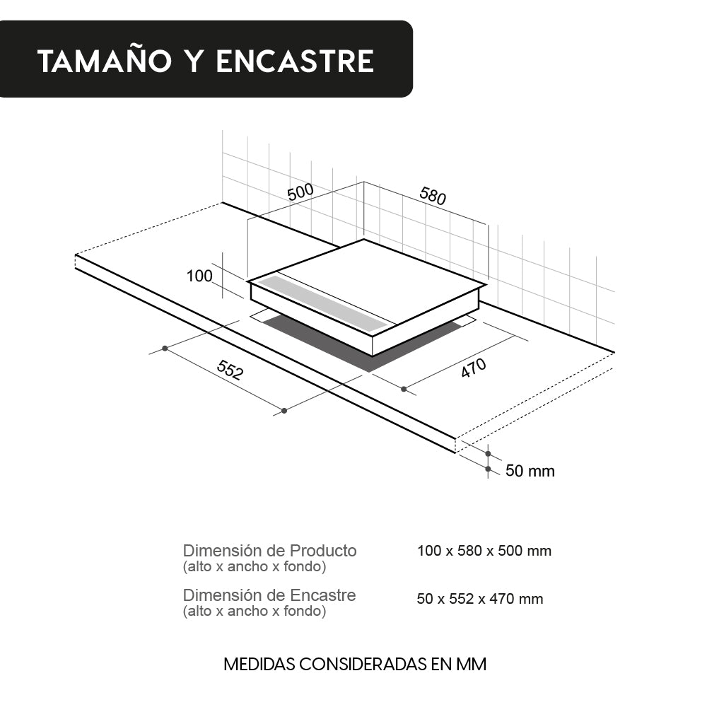 Encimera a Gas Prestige 4 Quemadores 60 cm FDV