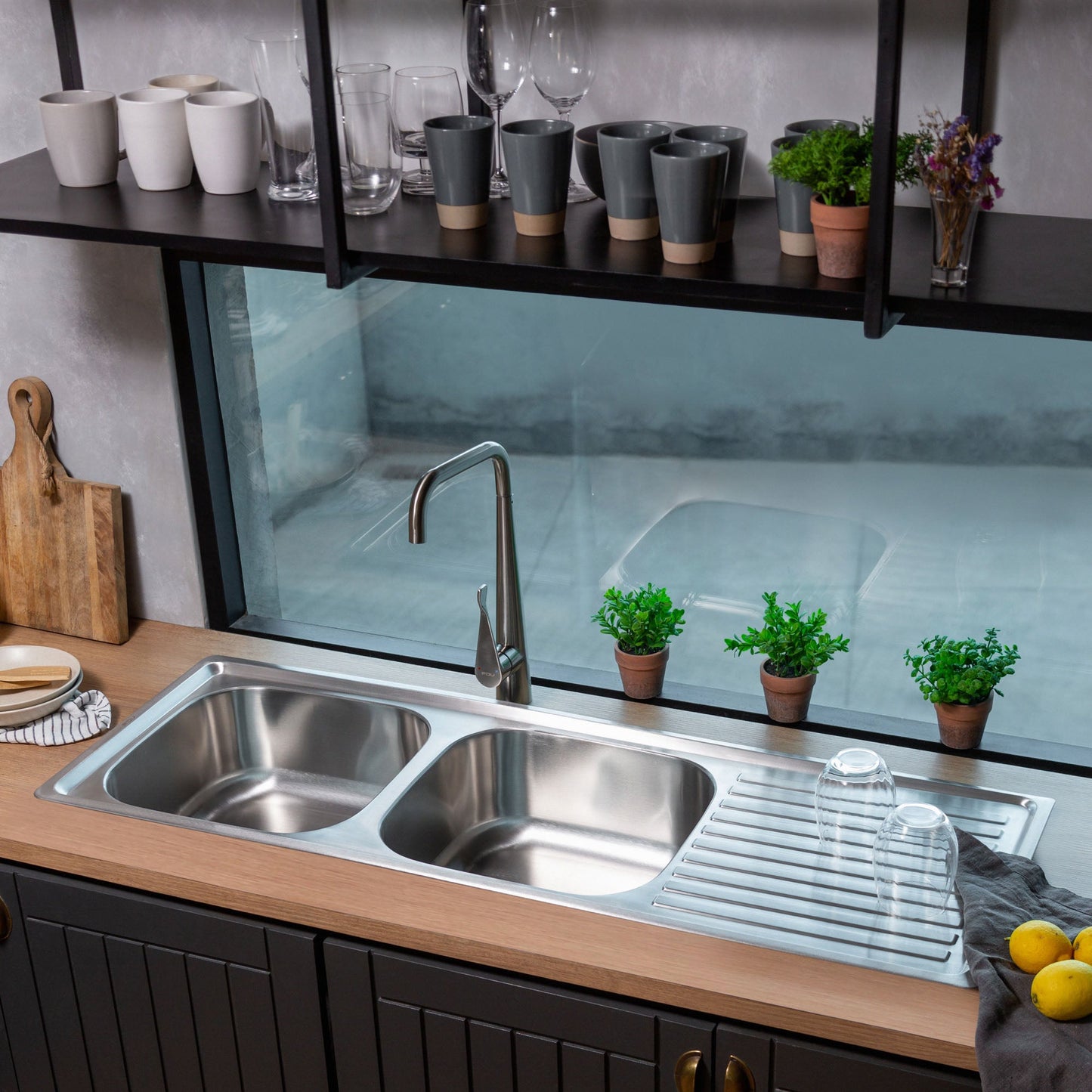 Lavaplatos Sobre Cubierta Acero Inox Urban Duo FDV