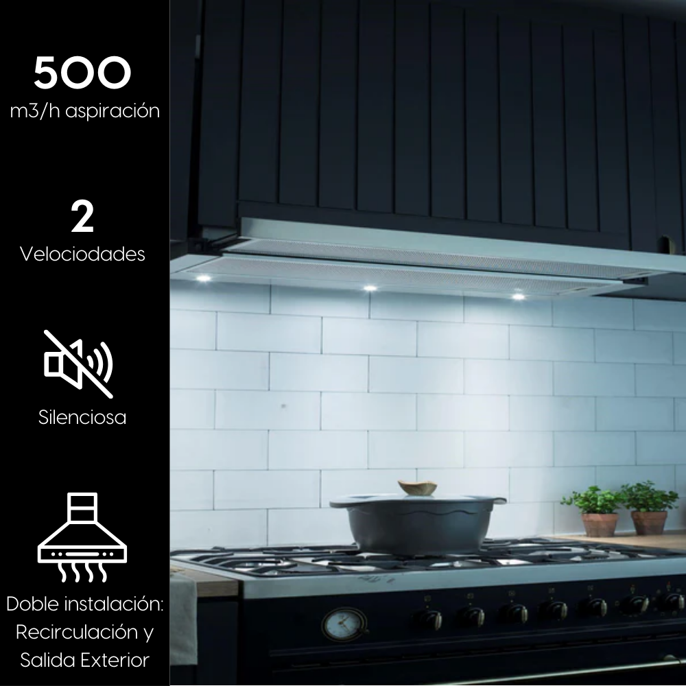 Campana Bajo Mueble Urban 90 cm 500 m3/h FDV