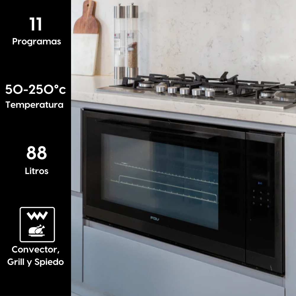 Horno Empotrado Deluxe Prestige Chef 88 Lts FDV