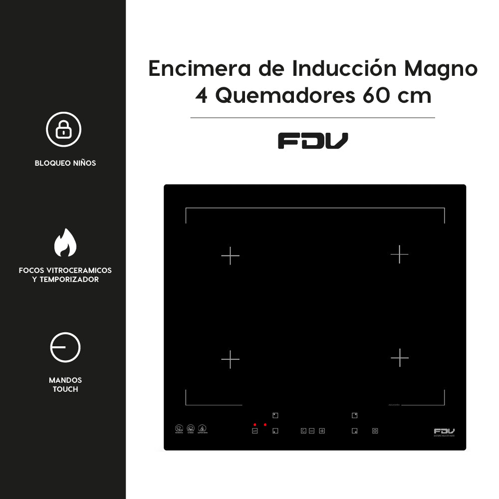 Encimera de Inducción Magno 4 Quemadores 60 cm FDV