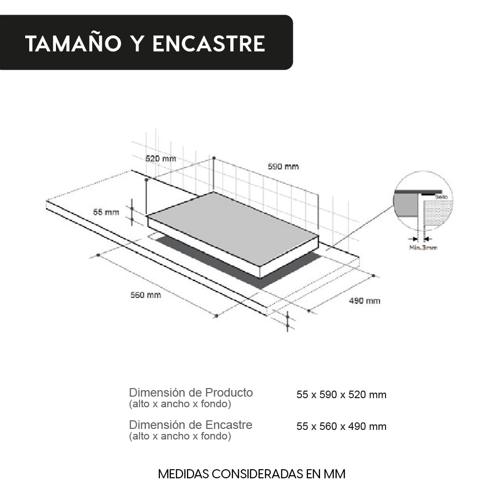 Encimera de Inducción Magno 4 Quemadores 60 cm FDV