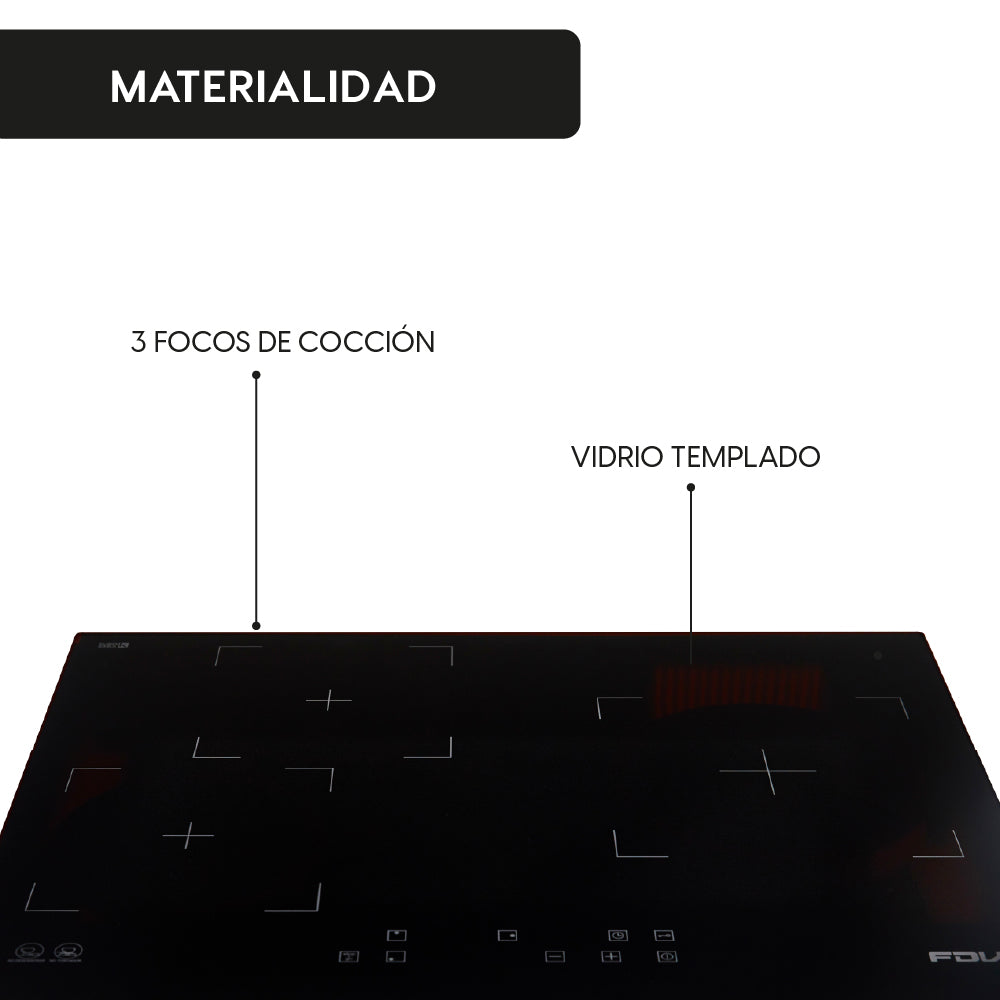 Encimera Vitrocerámica 3 Black 3 Quemadores 60 cm FDV