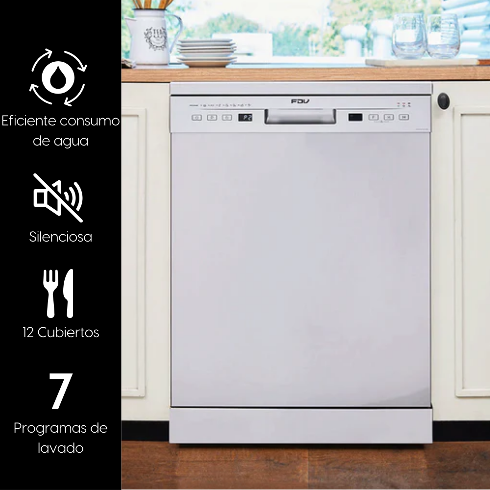 Lavavajillas Active Silver 12 Cubiertos Free Standing 60 cm FDV
