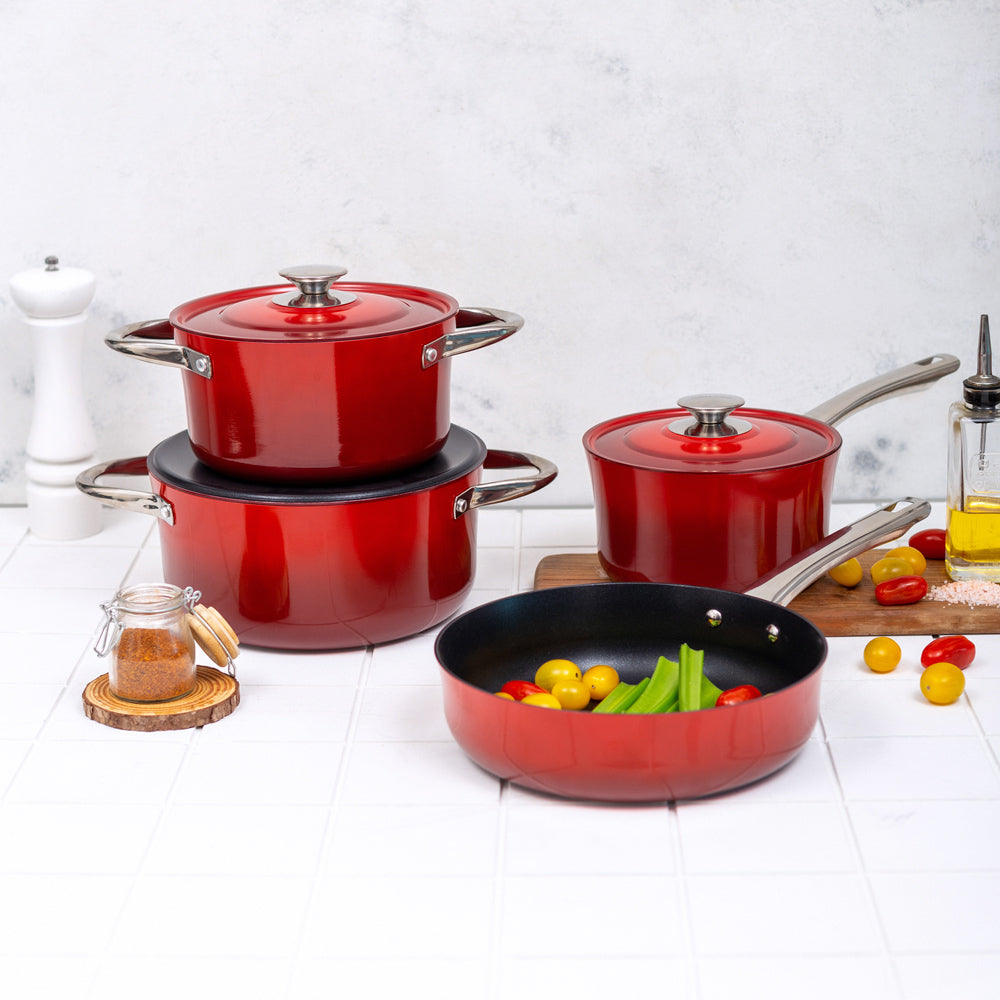 Kit Encimera a Gas Crystal 4 Quemadores FDV Licuado + Batería Versalles 7 Piezas Simple Cook