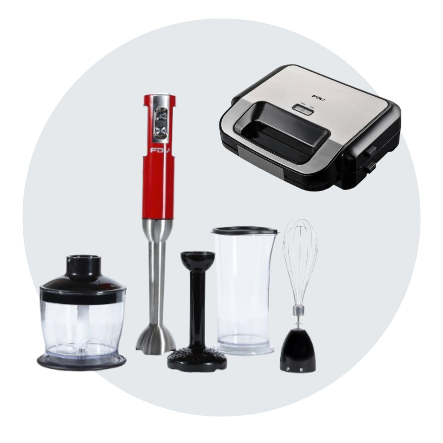 Kit Waflera Sandwichera Press + Minipimer Thunder FDV