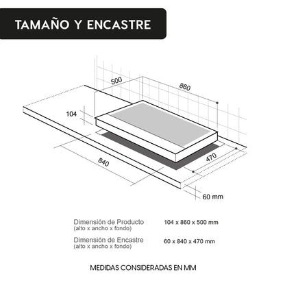 Encimera a Gas Design 5 Quemadores 90 cm FDV