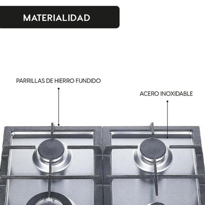 Encimera a Gas Prestige 4 Quemadores 60 cm FDV