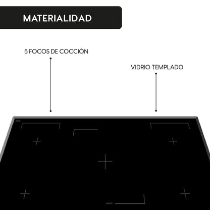 Encimera de Inducción 5 Black 5 Quemadores 90 cm FDV