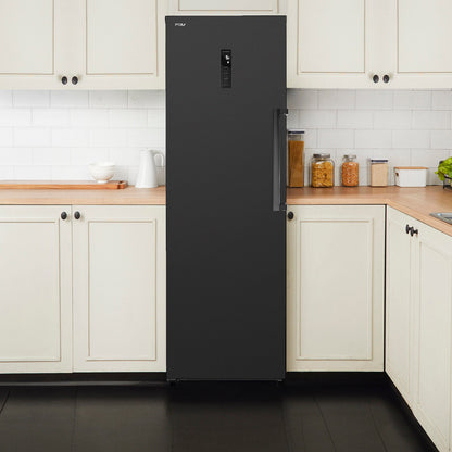 Refrigerador Combinado Deluxe Prestige Chef 355L FDV No Frost con eficiencia A+, puerta reversible y diseño en acero inoxidable negro
