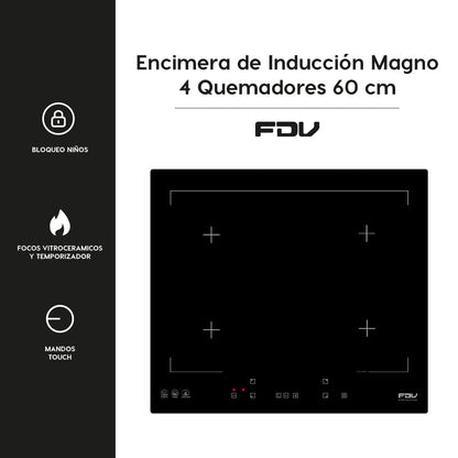Encimera de Inducción Magno 4 Quemadores 60 cm FDV