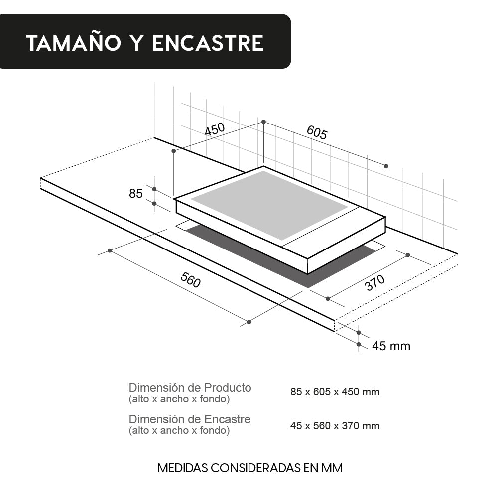 Encimera a Gas Crystal 4 Quemadores FDV