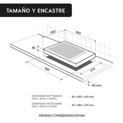 Encimera a Gas Crystal 4 Quemadores FDV