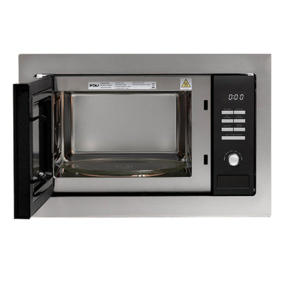  Microondas Empotrado Design 25 Lts FDV, con acabados en acero inoxidable y tecnología avanzada para cocinas modernas