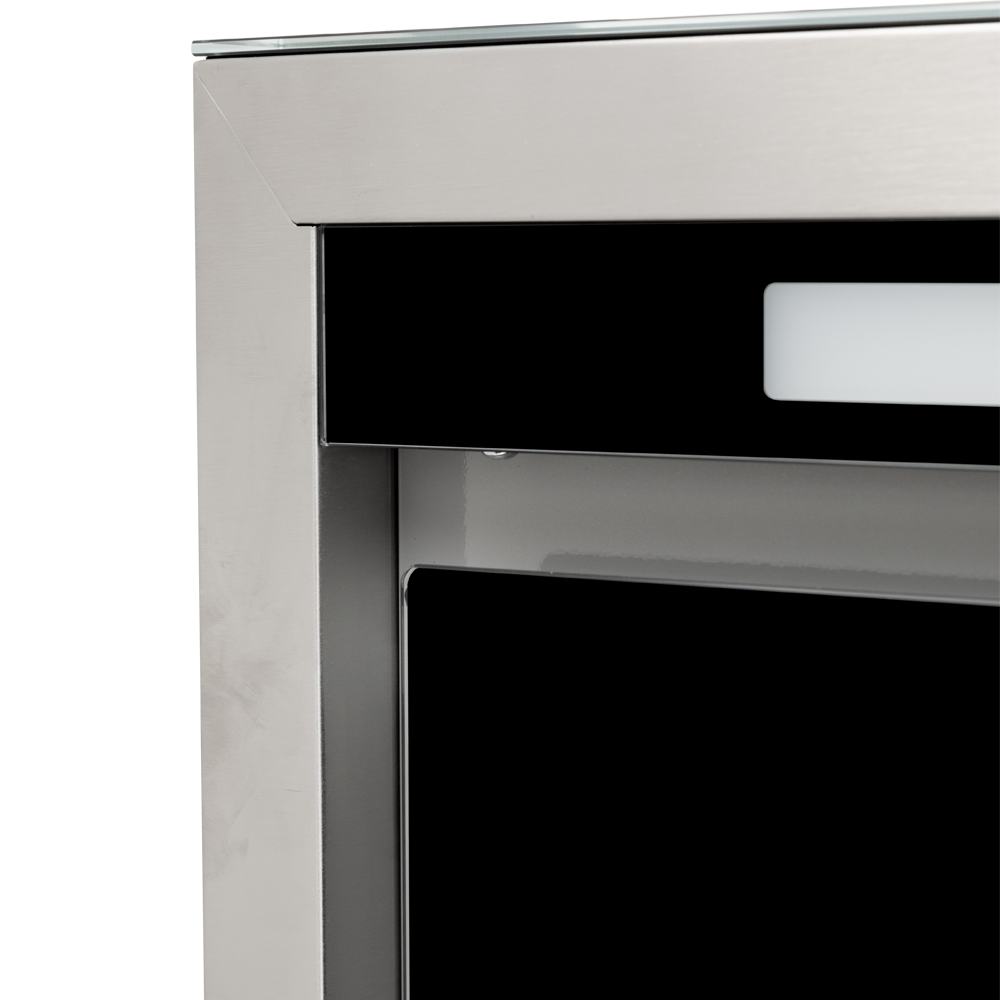Campana de Pared Control Gestual Motion 60 cm 600 m³/h FDV, de acero inoxidable y cristal templado, con 3 velocidades y filtros de aluminio y carbón activado