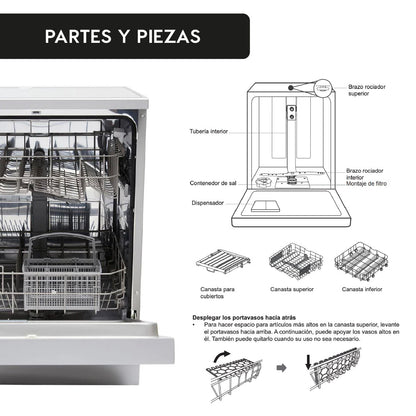 Lavavajillas Active  Silver 12 Cubiertos Free Standing FDV