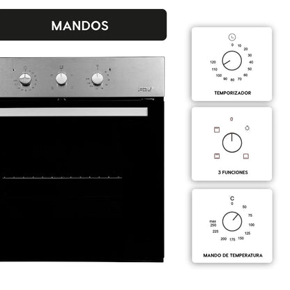  Horno Empotrado Design 57 Lts FDV +on acabados en acero inoxidable y tecnología avanzada para cocinas modernas