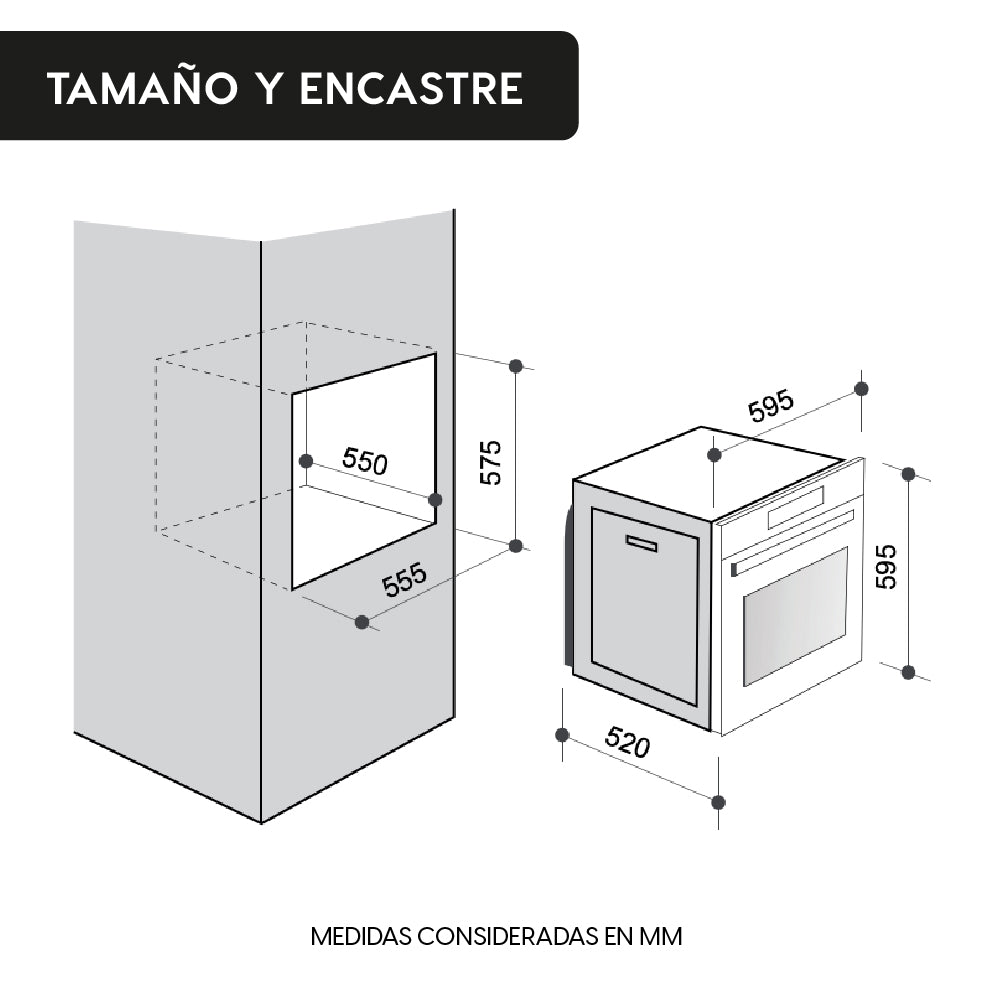 Horno Empotrado Design 57 Lts