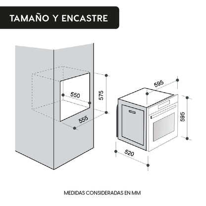 Horno Empotrado Design 57 Lts
