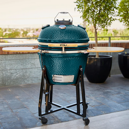 Parrilla a carbón Kamado azul