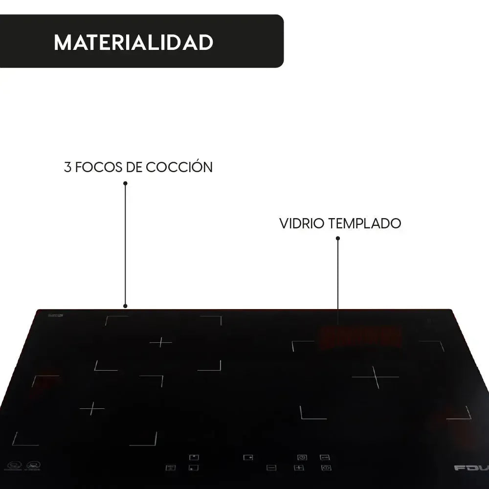 Encimera Vitrocerámica 3 Black 3 Quemadores 60 cm FDV-Kitchen Center